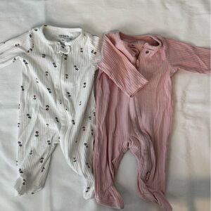 Carter's White and Pink Kids One Pieces Footies